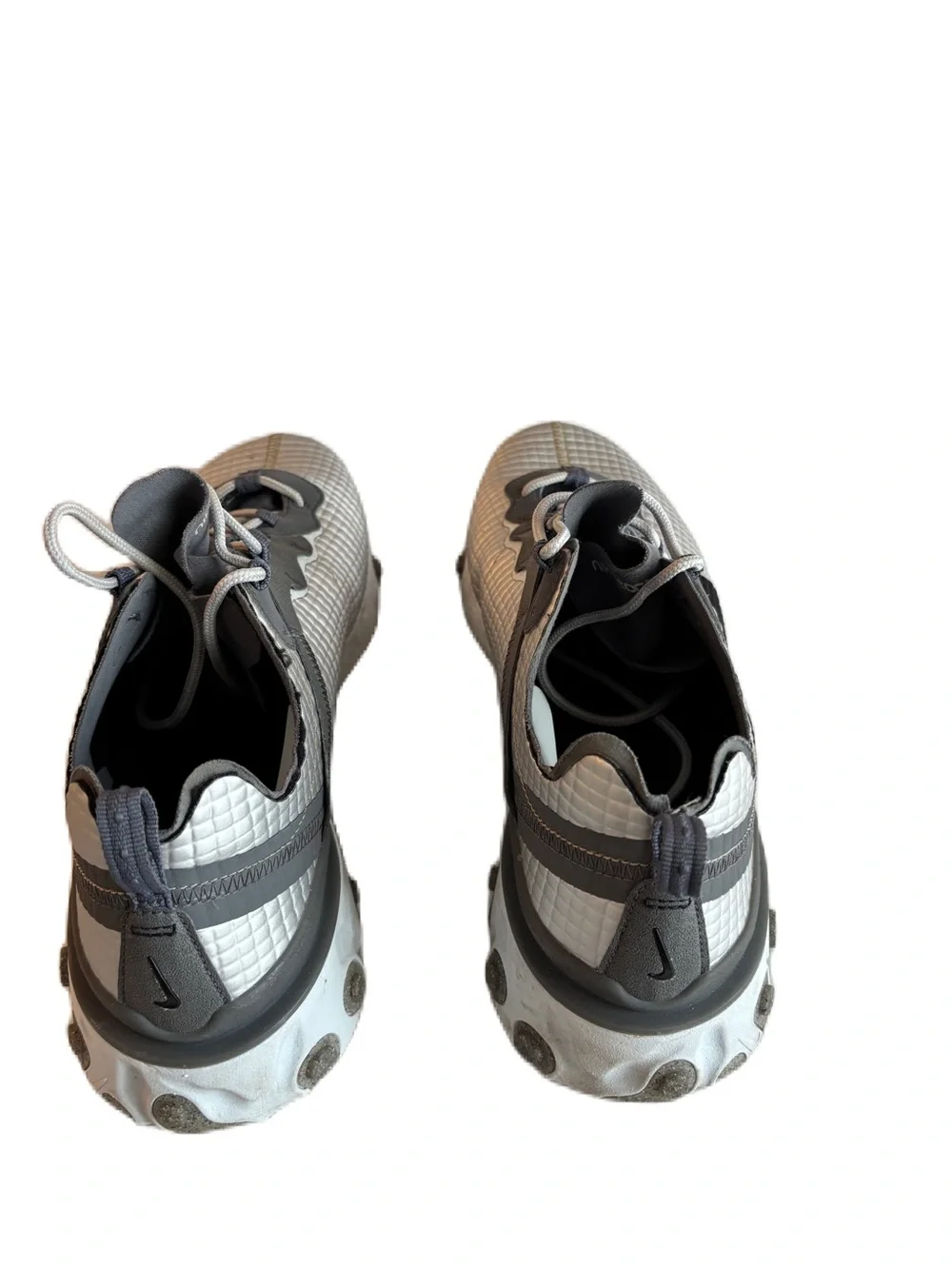 Nike Men's React Element 55 Premium Metallic Silver Quilted Size 10.5 CI3835-001